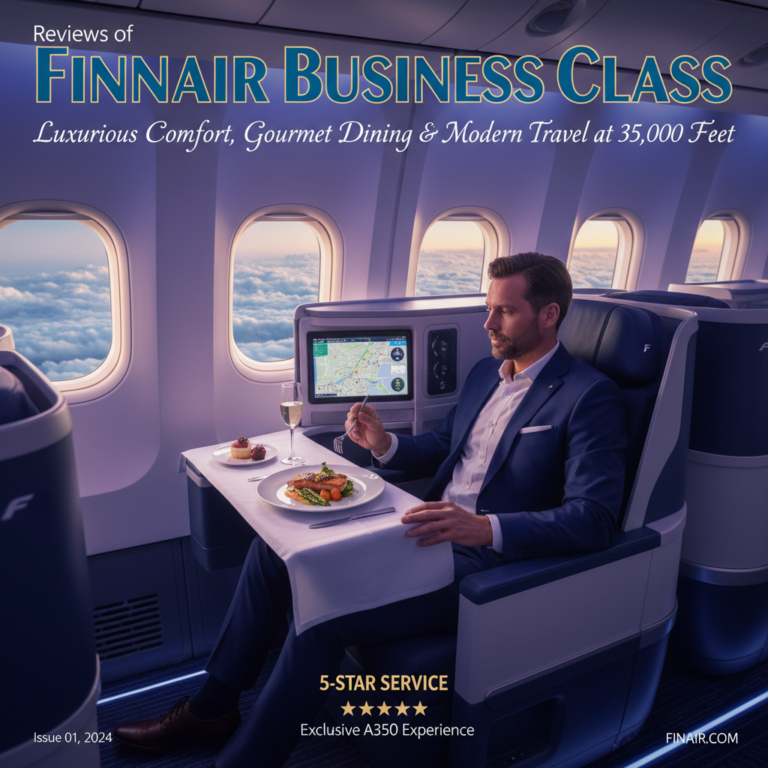 Finnair Business Class: Luxurious comfort, gourmet dining, and modern travel at 35,000 feet.