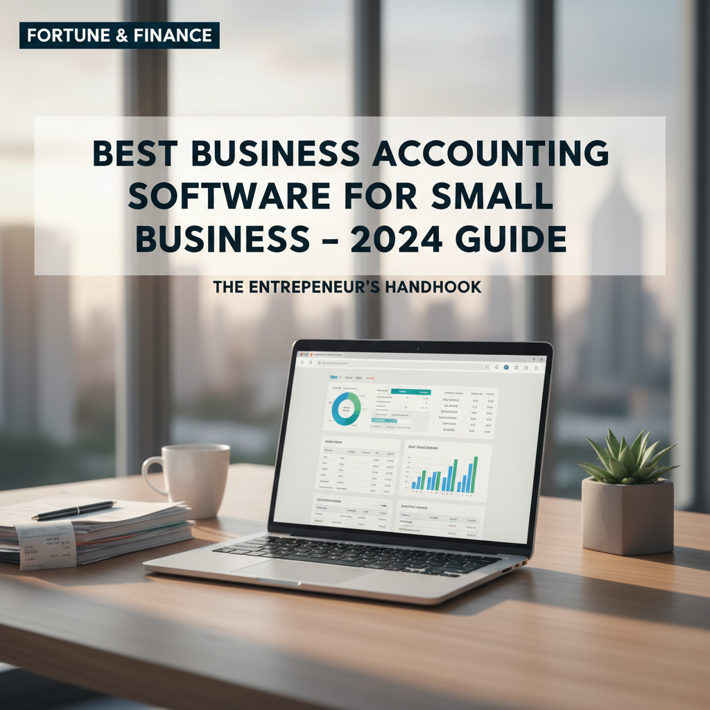 Best Business Accounting Software for Small Business – 2024 Guide on a modern office magazine cover.