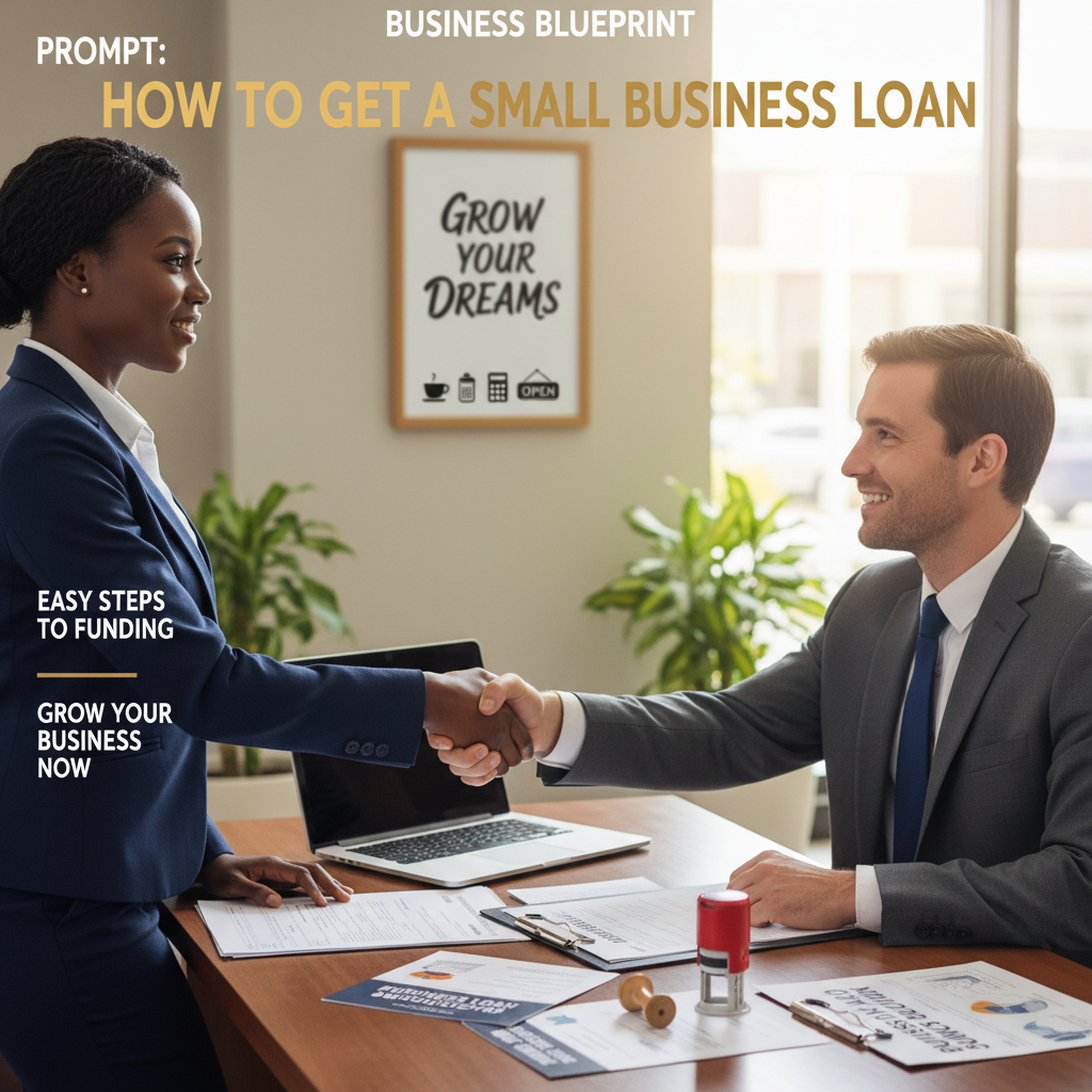 Confident business owner gets loan approval, shaking hands with banker in a welcoming office setting.