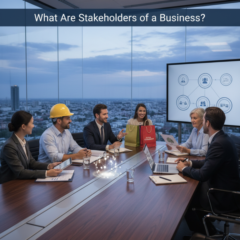 What Are Stakeholders of a Business? Diverse roles unite around a table to shape business success.